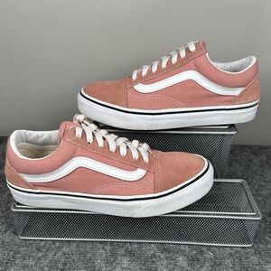 VANS Old Skool Pink Suede Canvas Sneakers Women's 7.5 Low Top Skate Shoes